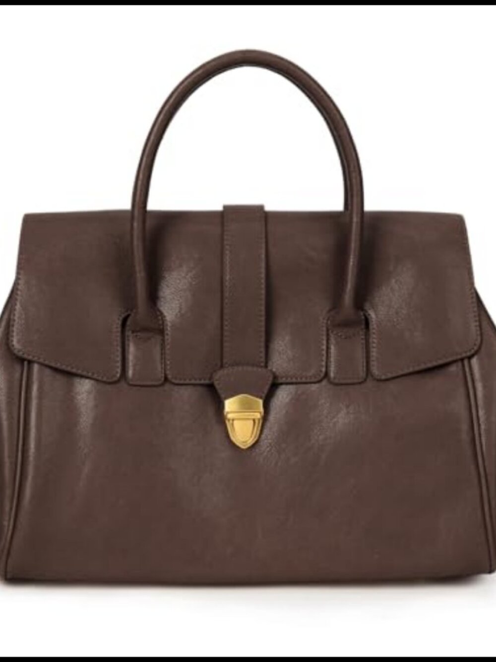 Faux Leather Tote Bag Large Work Handbag Vegan Leather Top Handle